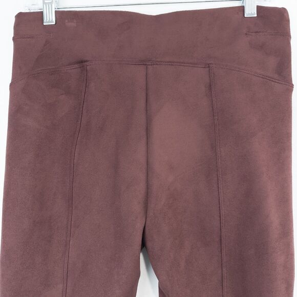 Spanx Faux Suede Leggings Womens Large Dark Terracotta Brown Shaping Fall 20322R - Picture 8 of 13